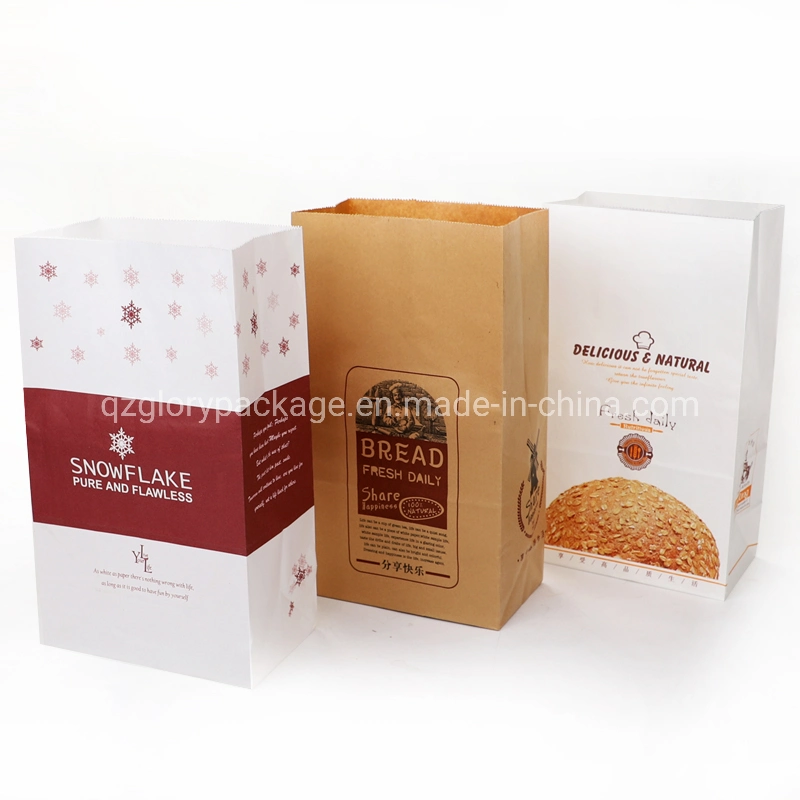 Food Packaging Lunch Brown and White Kraft Paper Bags